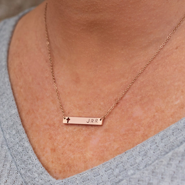 Forever Stamped Cross Necklace