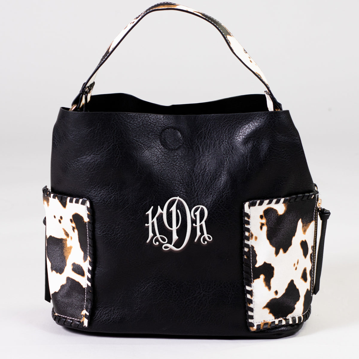 Cow hot sale print handbag