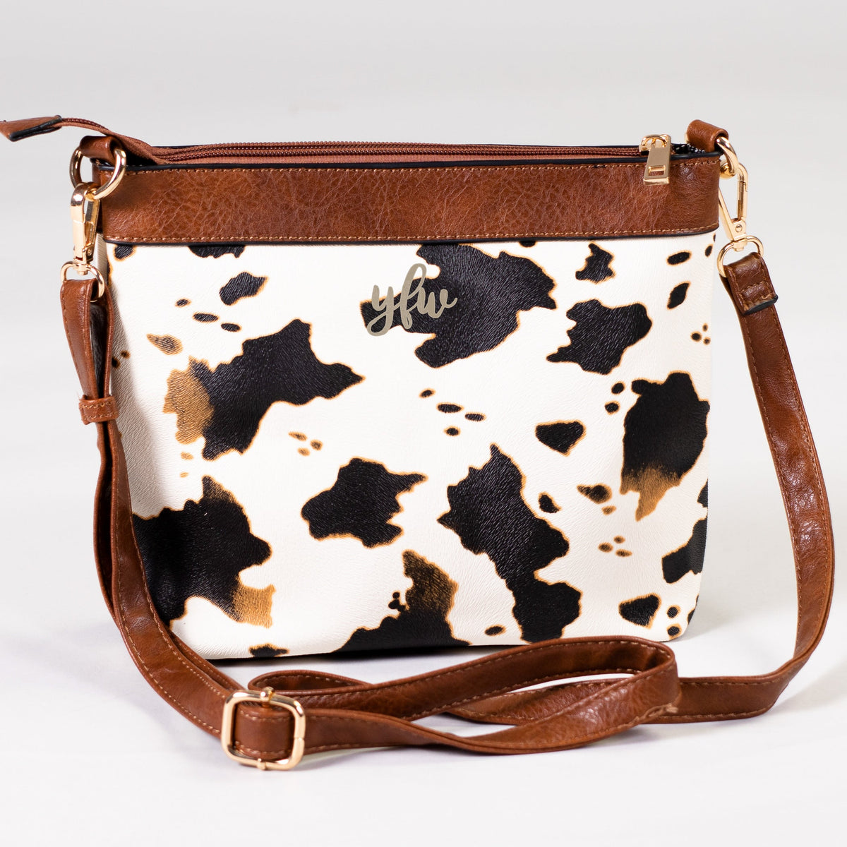 Wildest Dreams Cow Crossbody Bag Brown Initial Outfitters