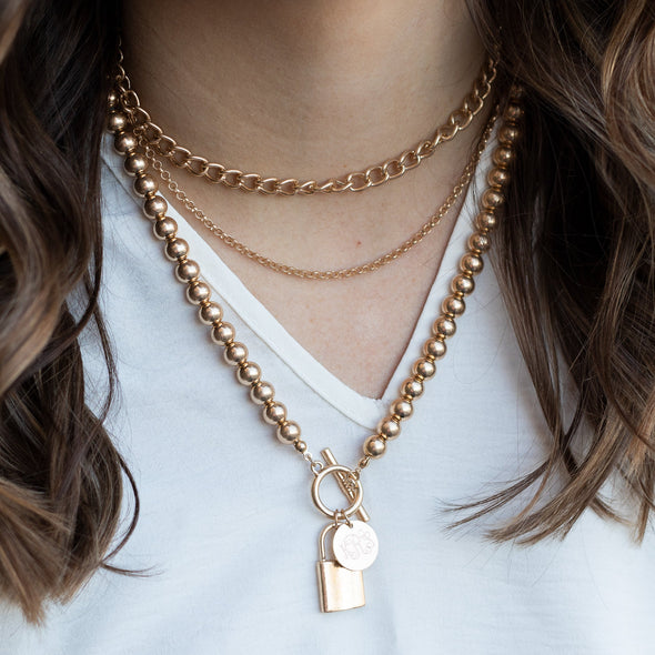 Throw Away The Key Necklace - Gold