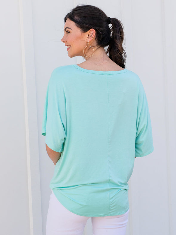 Hold Me Close Tie Front Top - Mint
