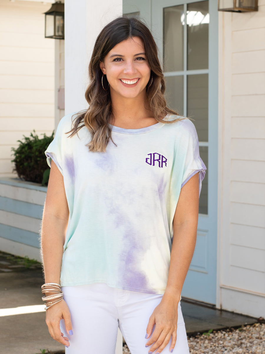 Lovely Day Tie Dye Shirt- Lavender – Initial Outfitters