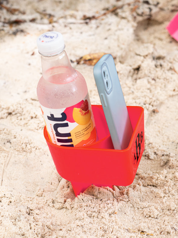 Toes In The Sand Cup Holder- Neon Red