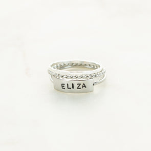 The Heather Hand Stamped Ring Stack