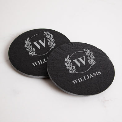 Fall Spray Initial/Name Slate Collection - Coaster Set