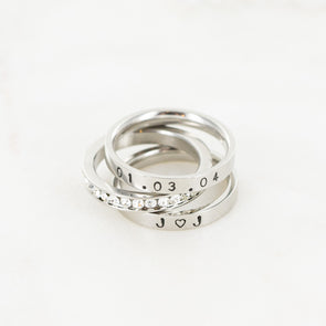 The Courtney Hand Stamped Ring Stack