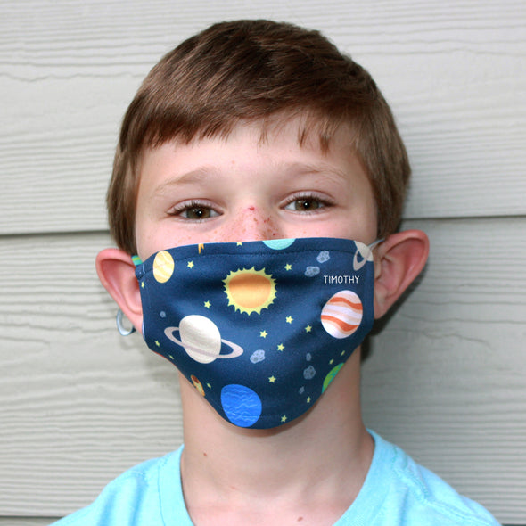 Kids Planets & Asteroids Face Mask