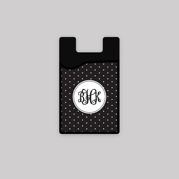 Black and White Polkadot Adhesive Card Caddy