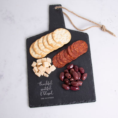 Thankful, Grateful & Blessed Slate Collection - Cheese Board