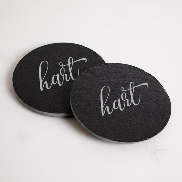Scripted Name Slate Collection - Coaster Set