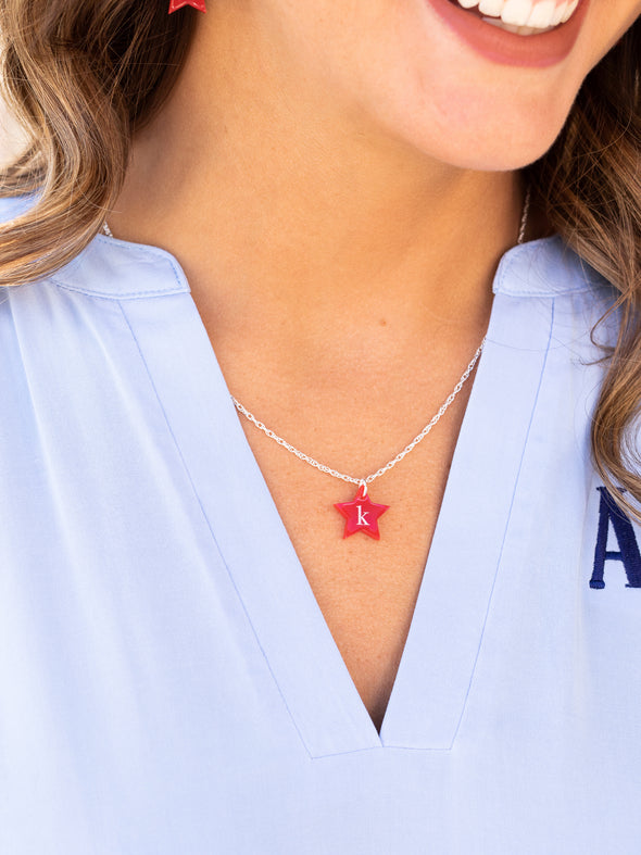Red Acrylic Star Necklace