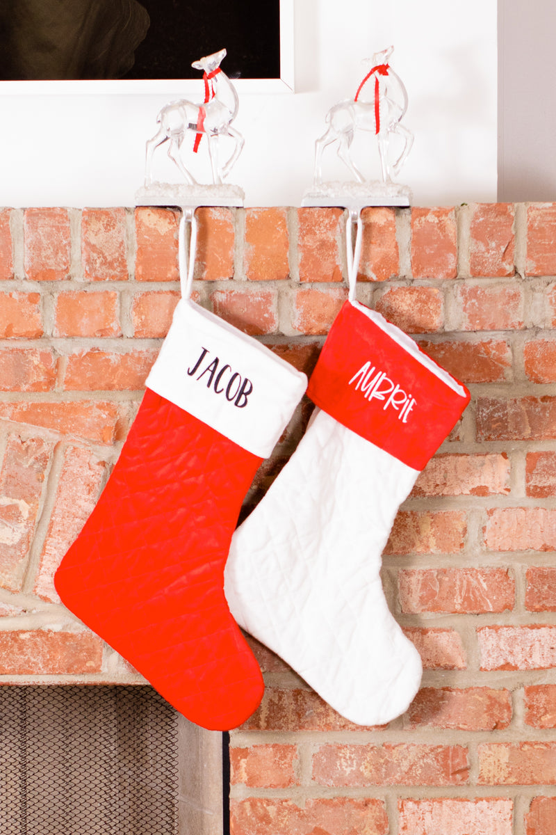 Personalized Christmas Stocking, Quilted discount Stocking, Monogram Stocking