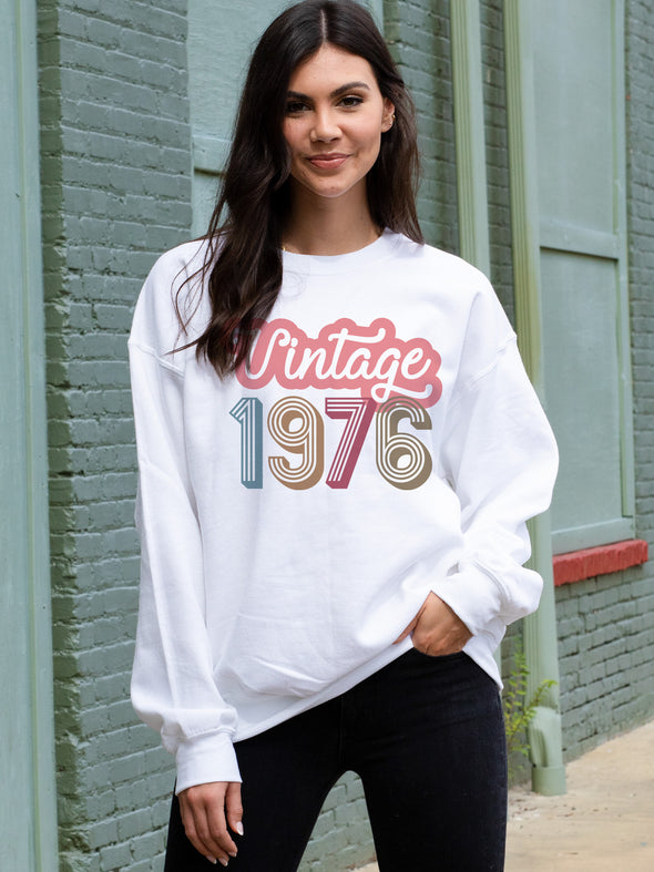 Vintage Year Sweatshirt - White