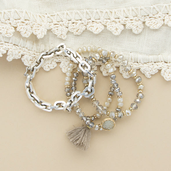 Without a Doubt Silver Plated Bracelet- 8"