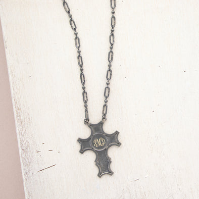 Vintage Silver Cross My Heart Necklace