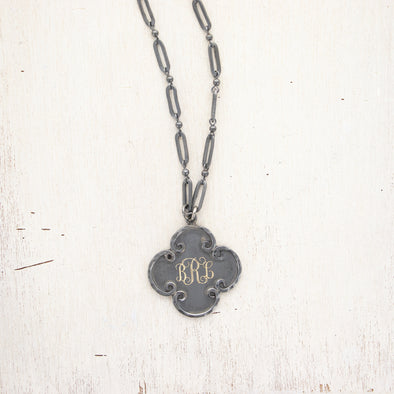 Lotus Necklace - Vintage Silver
