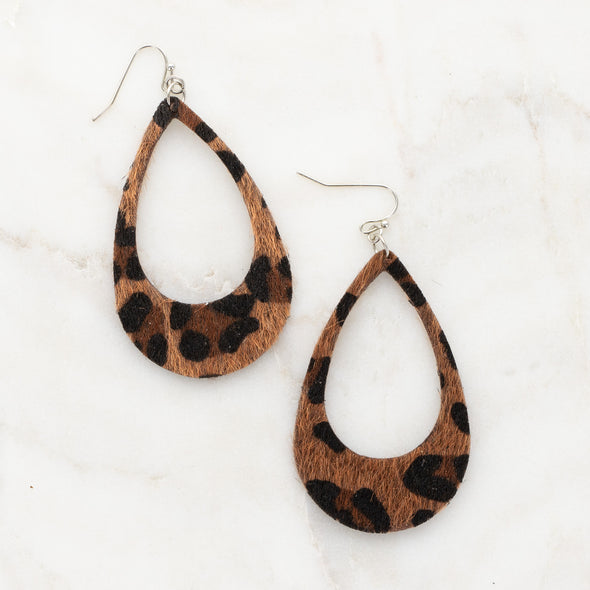 All About The Print Leopard Earrings - Dark Brown