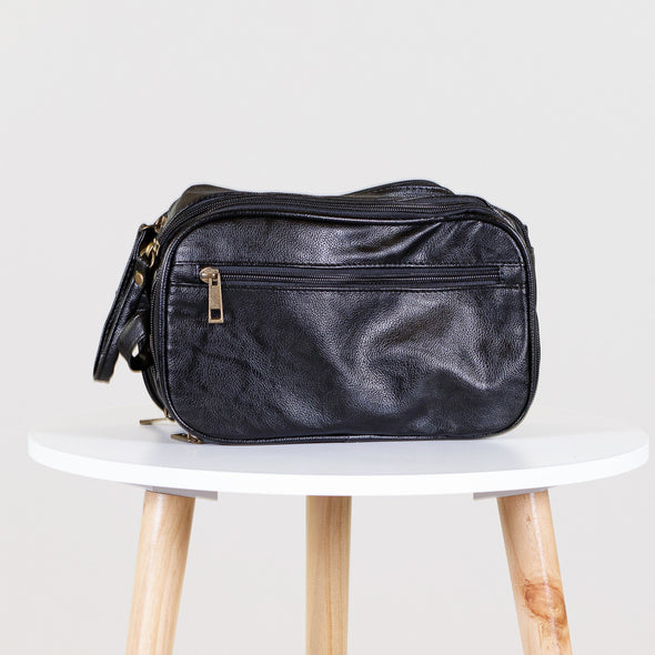 Embroidered Leather Dopp Kit