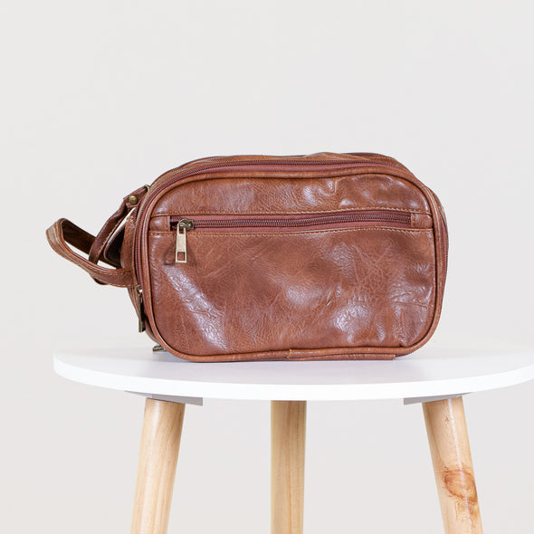 Embroidered Leather Dopp Kit