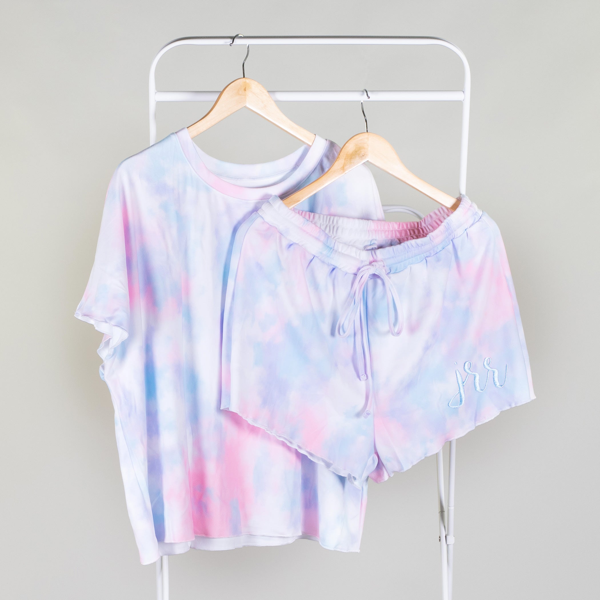 Tie Dye Short Sleeve Shorts Lounge Set