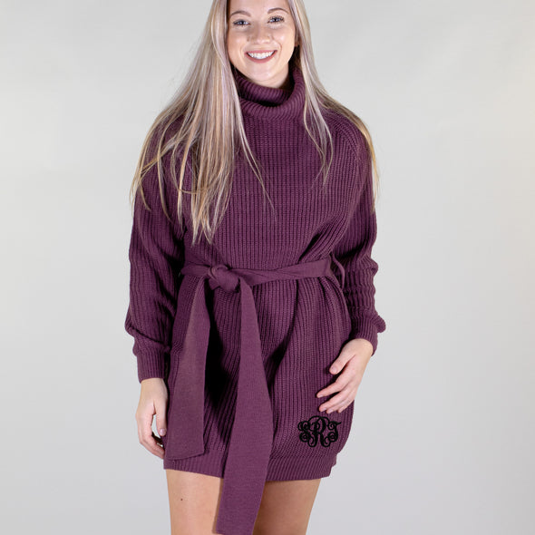 Just The Way Your Are Sweater Dress - Eggplant