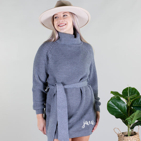 Just The Way Your Are Sweater Dress - Grey