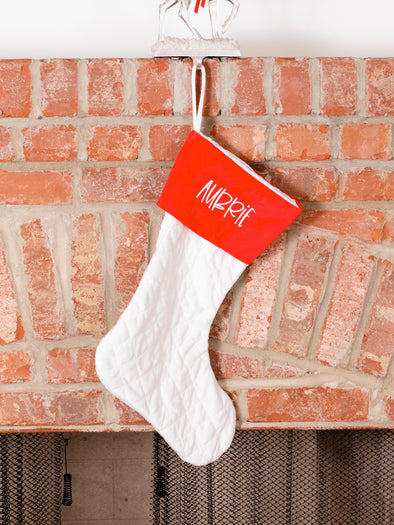 White Quilted Stocking