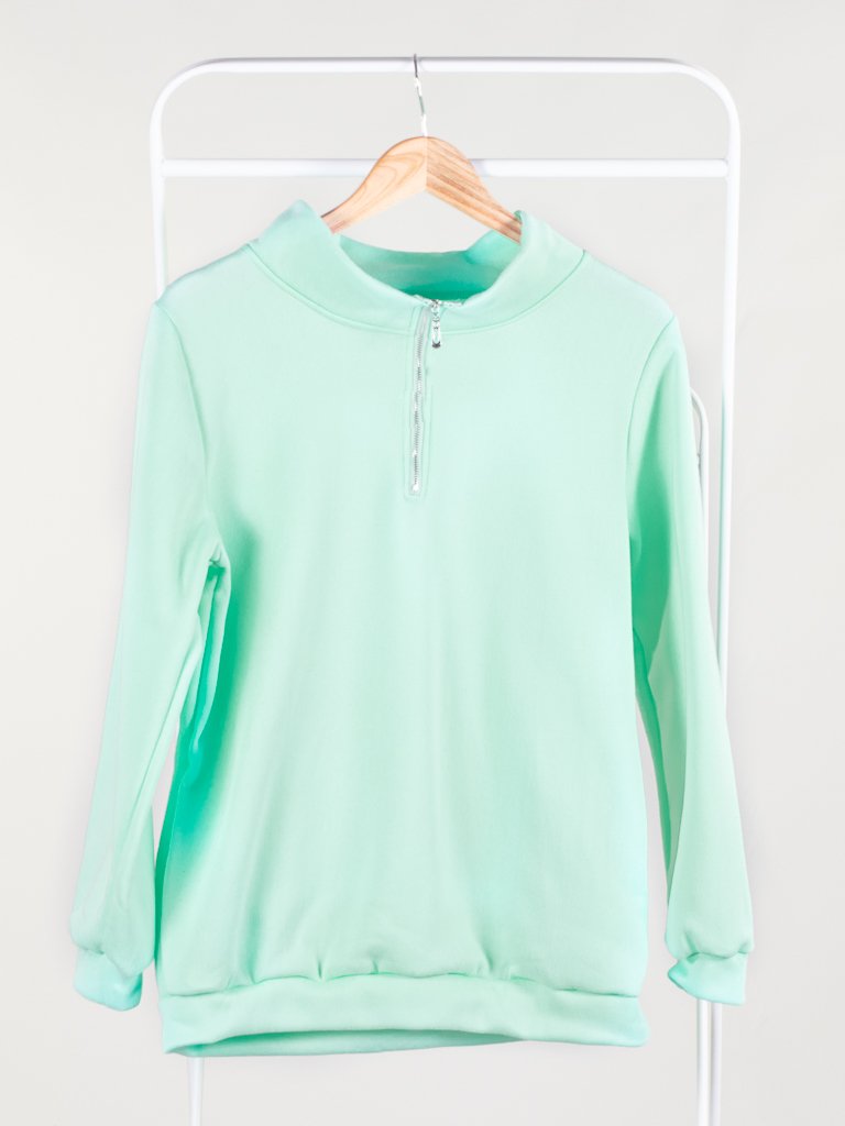 Chill Out Monogrammed Zip Pullover - Mint – Initial Outfitters