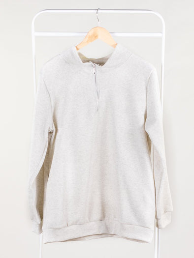 Chill Out Monogrammed Zip Pullover - Oatmeal