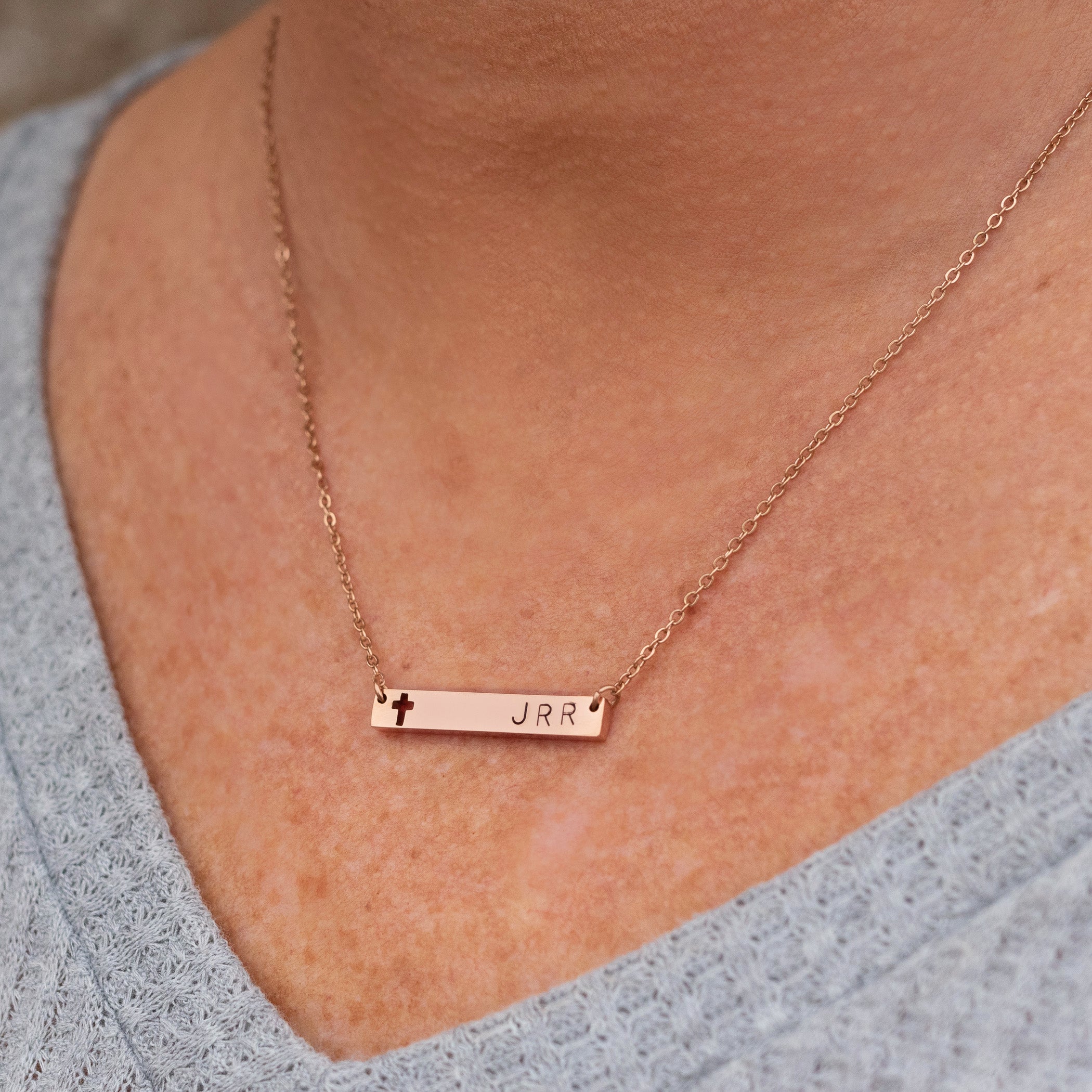 Forever Stamped Cross Necklace