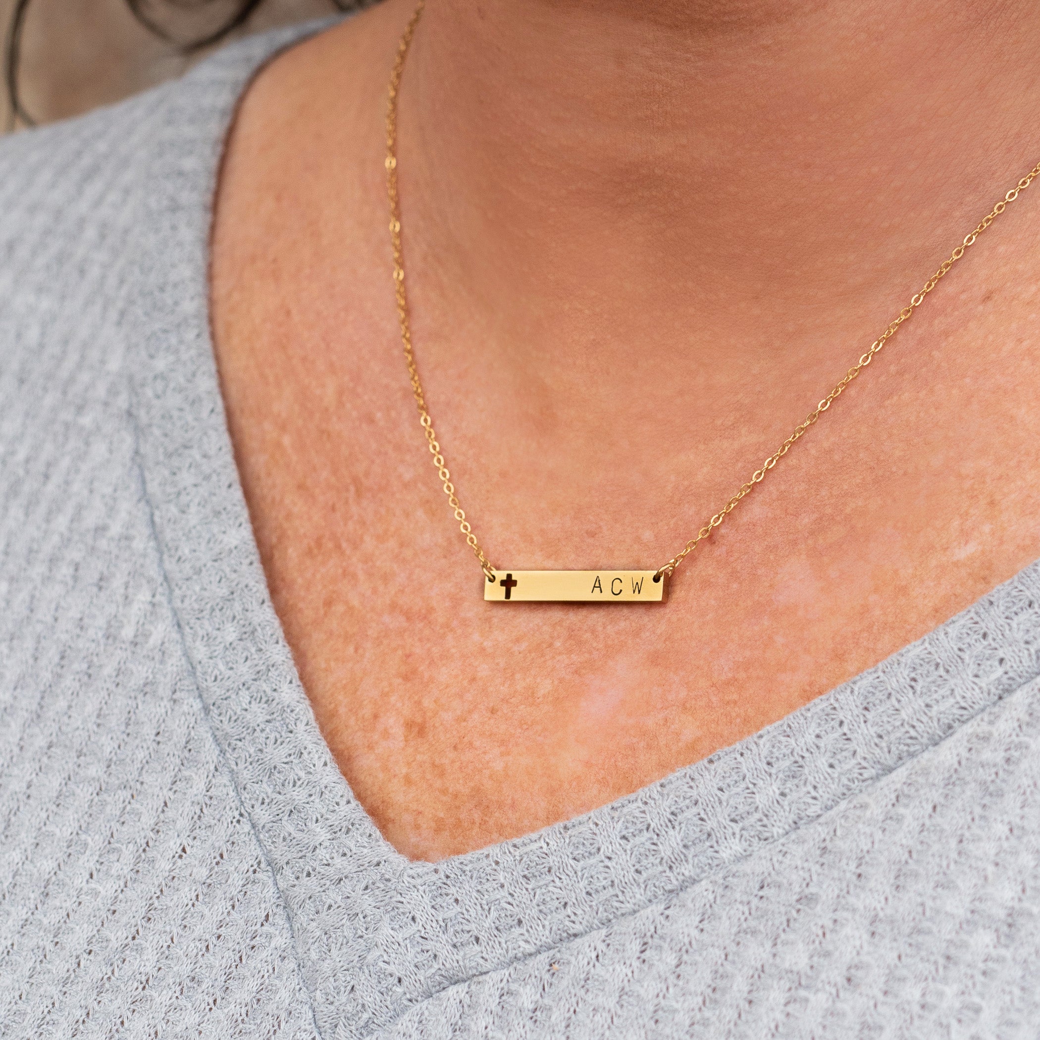 Forever Stamped Cross Necklace