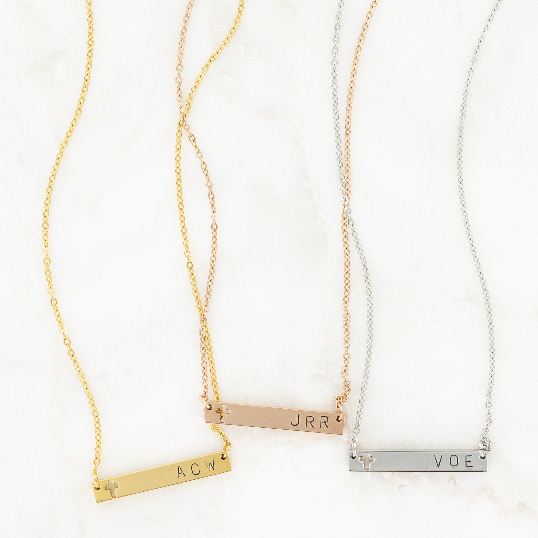 Forever Stamped Cross Necklace