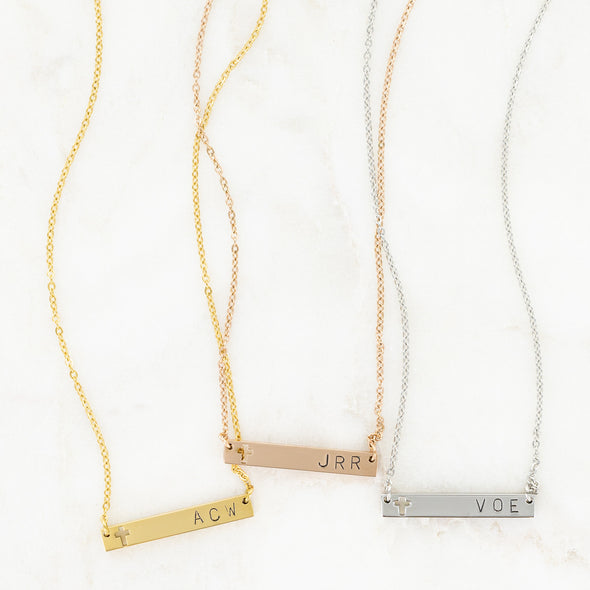 Forever Stamped Cross Necklace