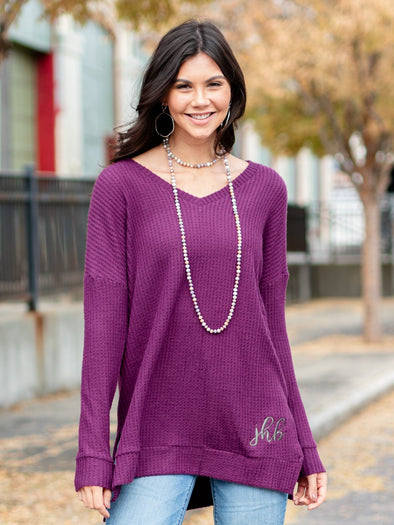 Yes You Need It V-Neck Sweater - Plum