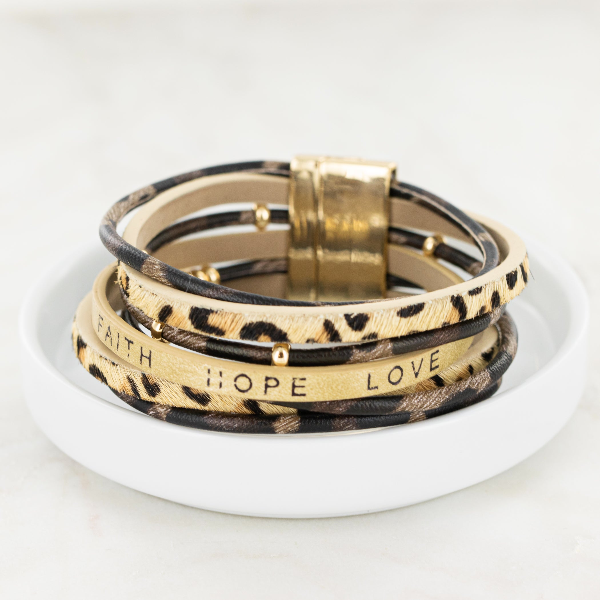 Faith Hope Love Bracelet - Beige
