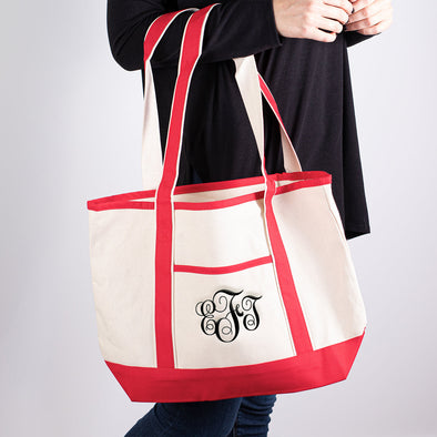 Dock of the Bay Boat Tote - Medium - Red