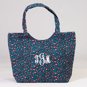 Consider It Done Leopard Tote Bag - Teal