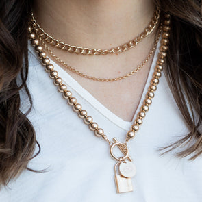 Throw Away The Key Necklace - Gold