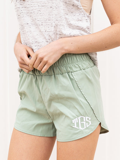 Take It On The Run Athletic Shorts - Sage