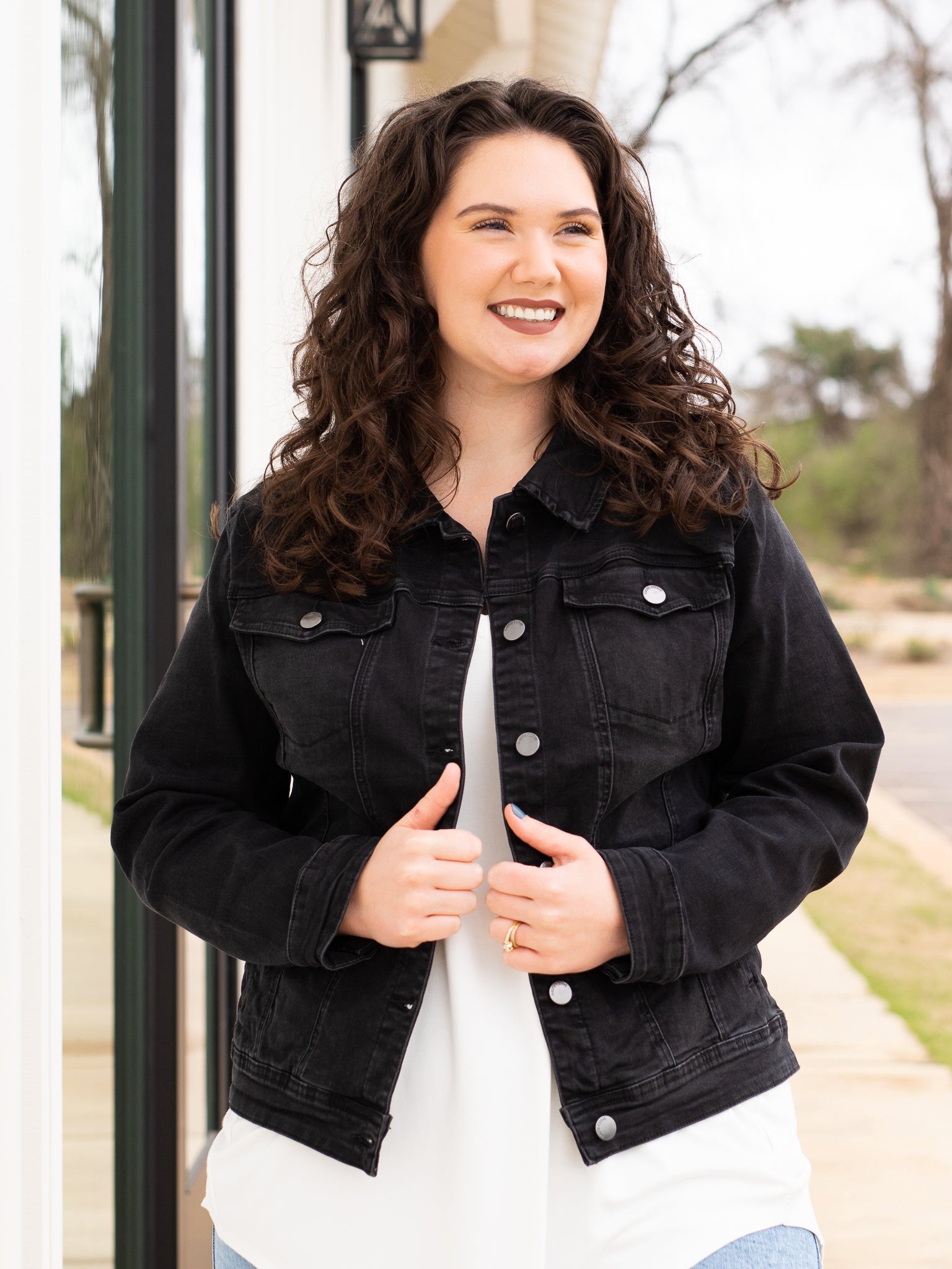Rock Steady Denim Jacket - Black Initial Outfitters Rock Steady Denim Jacket - Black Initial Outfitters