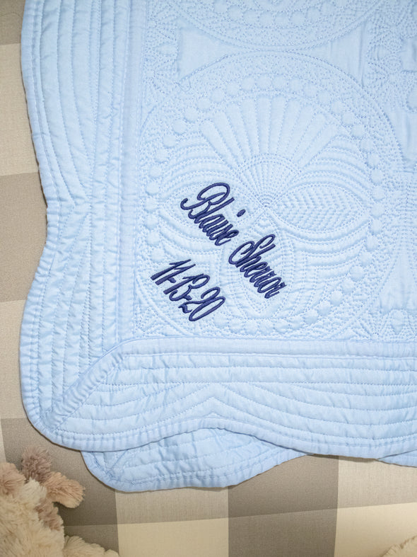 Precious One Quilted Baby Blanket - Blue
