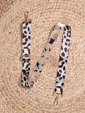 On the Prowl Leopard Guitar Strap - Grey