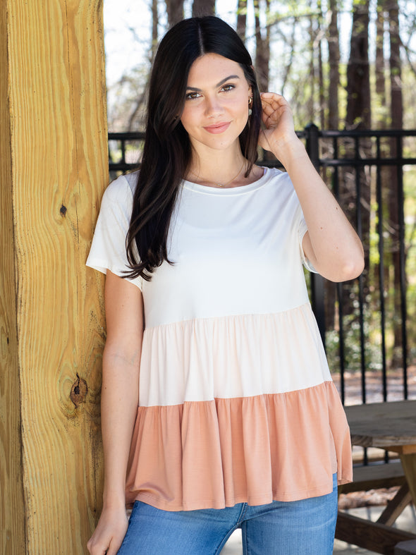 Sweetest Thing 3 Color Top - Apricot