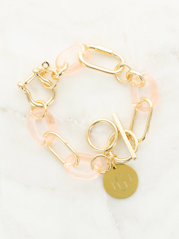Here to Stay Chain Bracelet - Peach