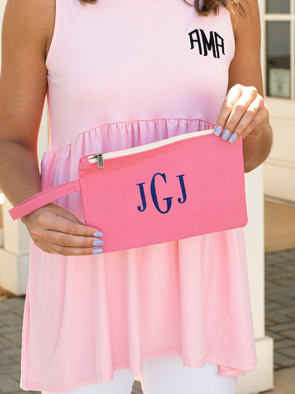 Just The Essentials Cosmetic Bag- Coral