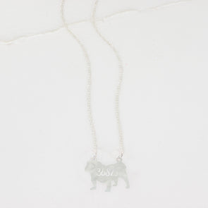 Bulldog Acrylic Necklace