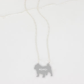 Bulldog Acrylic Necklace