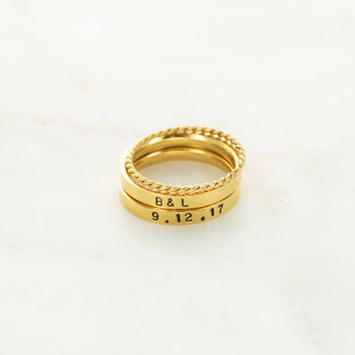 The Ashley Hand Stamped Ring Stack