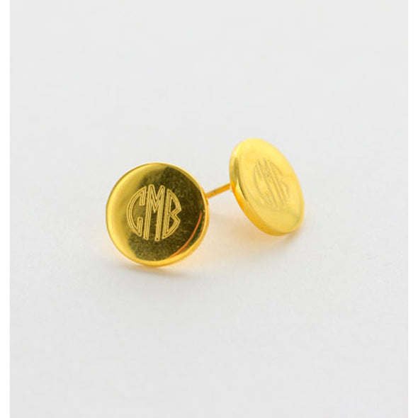 14k Gold Plated Round Post Earrings