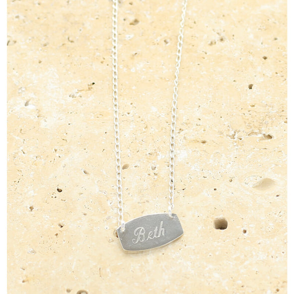 Silver Plated Mini Plaque Necklace